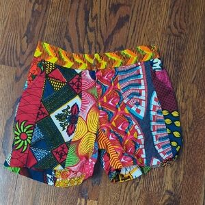 Multicolor Patchwork Athletic Shorts with Elastic Waist